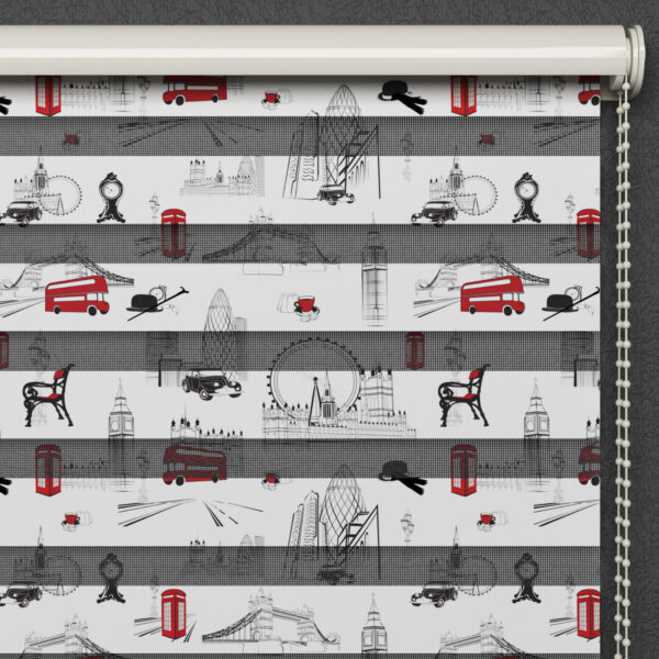 London Poster Bedrukt Duo Rolgordijn