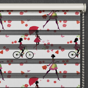 Fiets Poster Bedrukt Duo Rolgordijn
