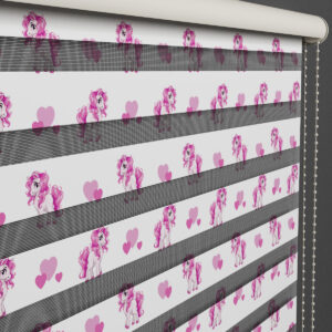 Roze Veulen Poster Bedrukt Duo Rolgordijn