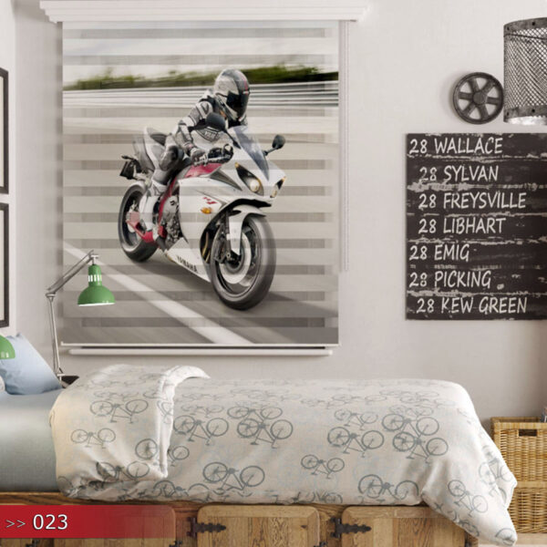 Moto GP Poster Bedrukt Duo Rolgordijn
