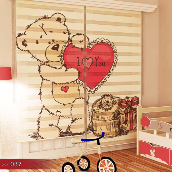 Leuke teddybeer Poster afgedrukt Duo Rolgordijn