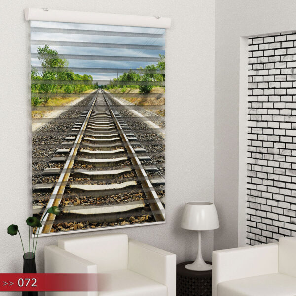 Spoorweg Poster Bedrukt Duo Rolgordijn