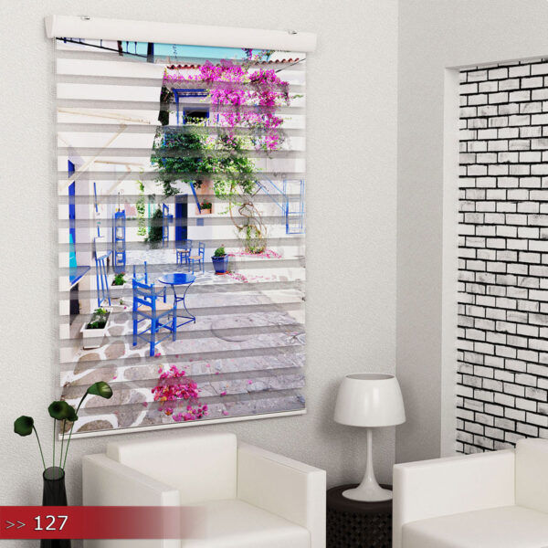 Santorini Poster Bedrukt Duo Rolgordijn
