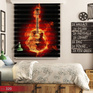 Gitaar Poster Bedrukt Duo Rolgordijn