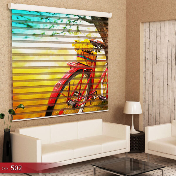 Rode Fiets Poster Bedrukt Duo Rolgordijn
