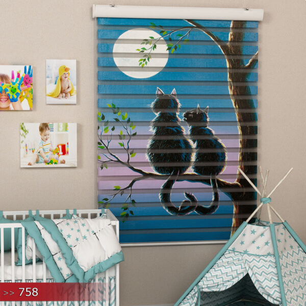 Duo Rolgordijn met kattenposter